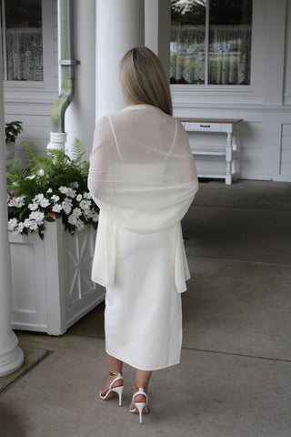 Ivory Shawl with Pearls