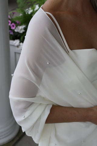 Ivory Shawl with Pearls