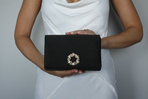 Satin Black Evening Clutch