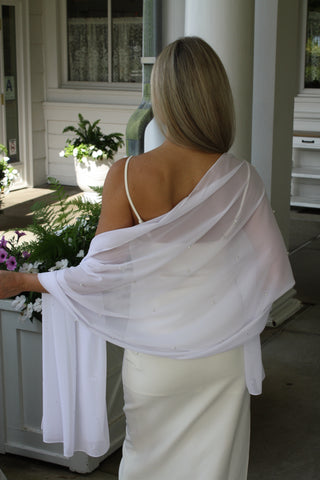 Ivory Shawl with Pearls