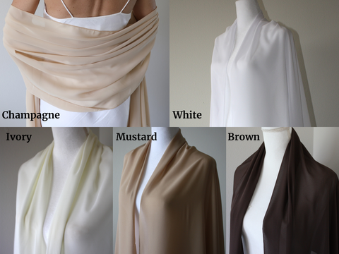 White Chiffon Shawl