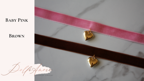 Velvet Choker with a Gold Heart