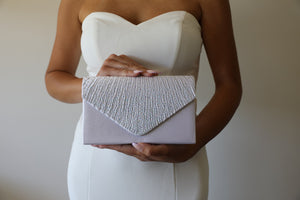 White Satin Evening Clutch