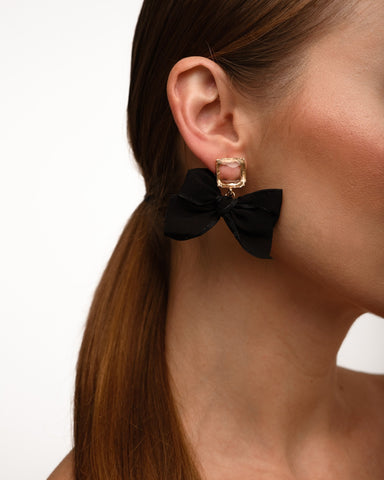 Black&White Bow Earrings