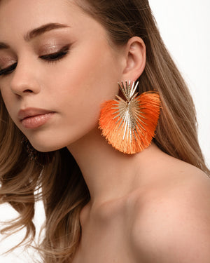 Orange Tassel Earrings