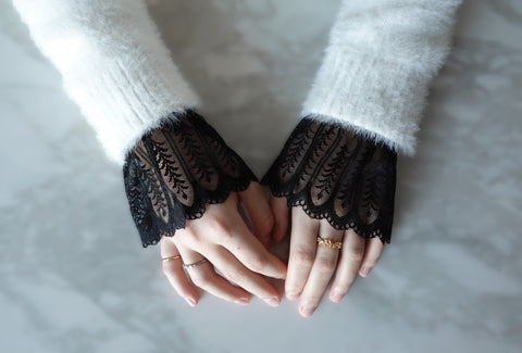 Black Lace Wrist Cuffs