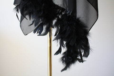 Black Stole with Feathers