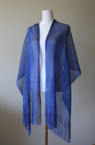 Blue Glitter Shawl