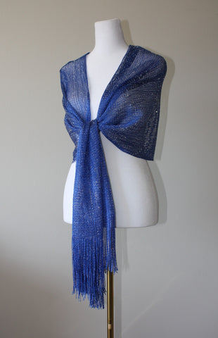 Blue Glitter Shawl