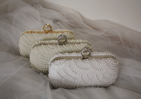 White Pearl Wedding Purse