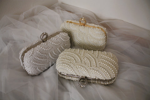 White Pearl Wedding Purse