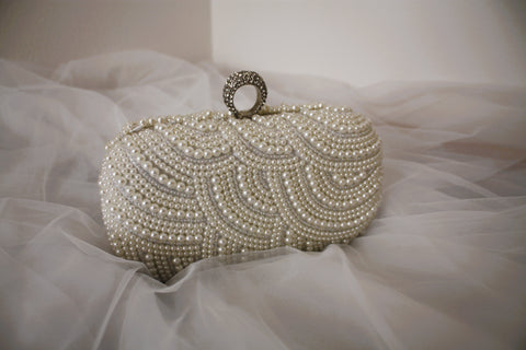 White Pearl Wedding Purse