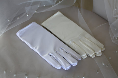 Short Satin Wedding Gloves