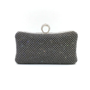 Black Rhinestone Evening Clutch