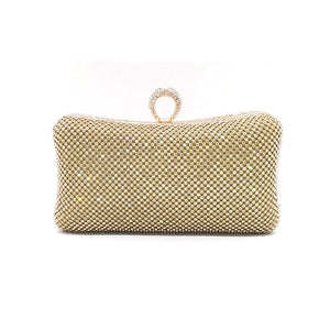 Gold Rhinestone Evening Clutch