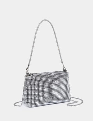 Silver Rhinestone Evening Bag