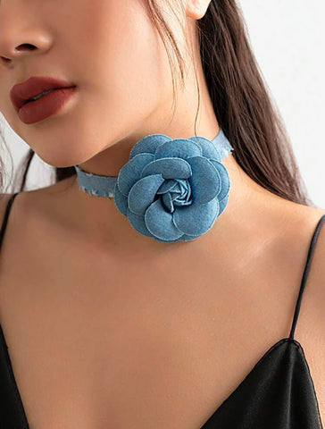 Blue Flower Choker