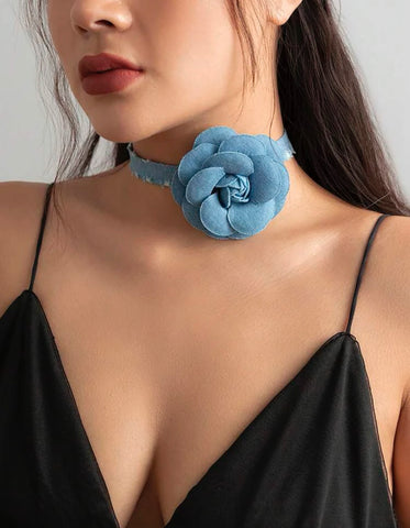 Blue Flower Choker