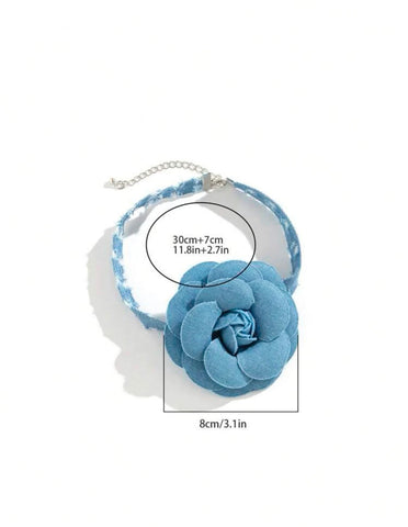 Blue Flower Choker