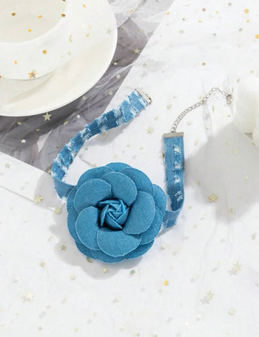 Blue Flower Choker