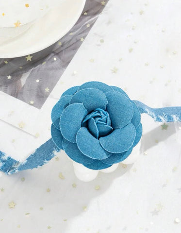 Blue Flower Choker