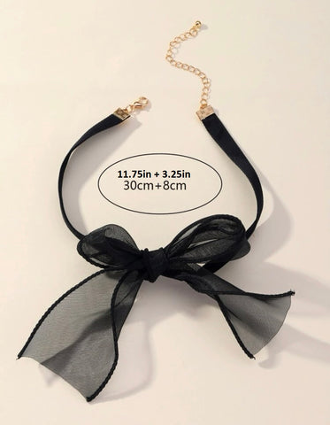 Black Velvet Choker With a Bow