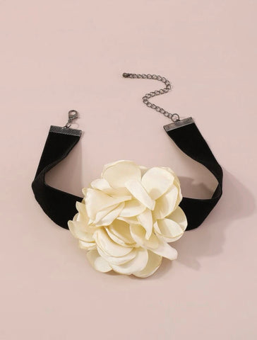 Big Pink Flower Choker