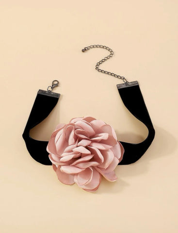 Big Pink Flower Choker