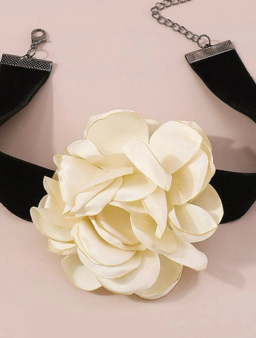 Big Pink Flower Choker