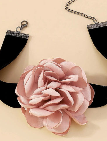 Big Pink Flower Choker