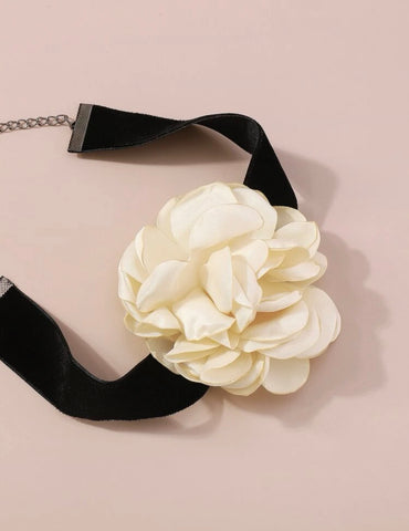 Big Pink Flower Choker