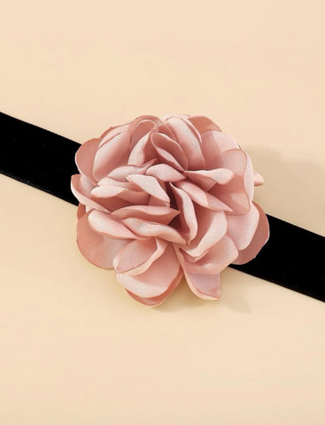 Big Pink Flower Choker