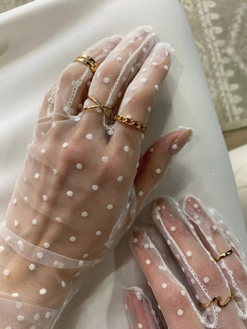 Polka Dot Wedding Gloves