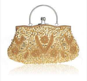 Gold Beaded Evening Bag