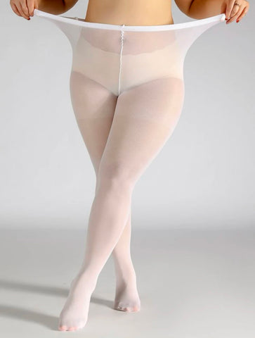 Plus Size White Pantyhose