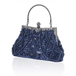 Navy Blue Beaded Purse