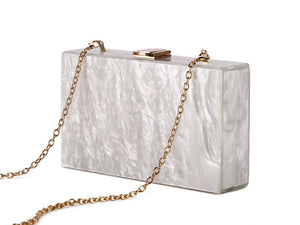 White Marble Clutch