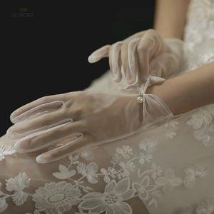 Wedding Gloves with Pearls