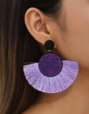 Lavender Tassel Earrings