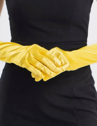 Yellow Long Satin Gloves – PolliAmore