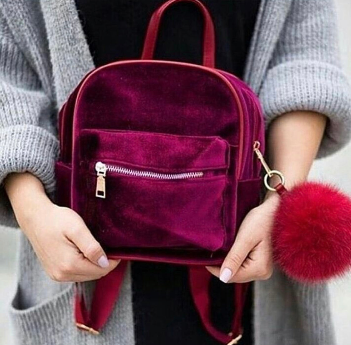 aldo edroiana velvet mini backpack Purple Velvet Backpack – PolliAmore