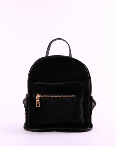 Black Velvet Backpack
