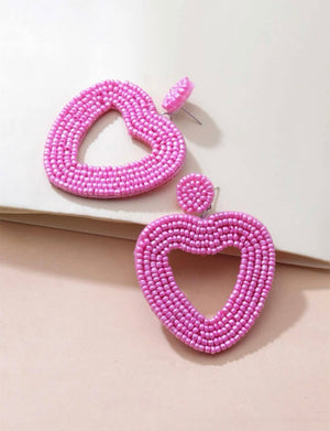 Pink Heart Earrings