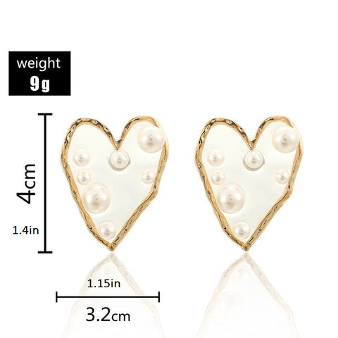 Pearl Heart Earrings