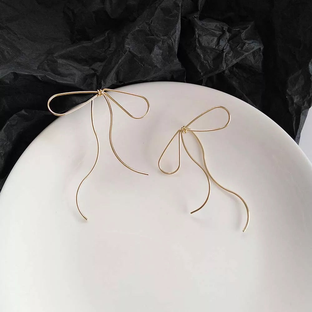 Gold Bow Earrings