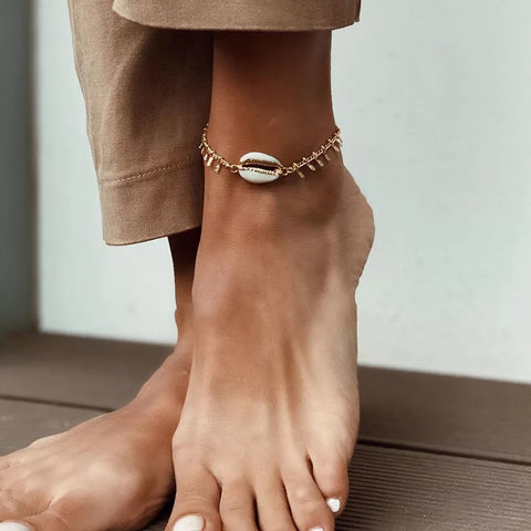 Gold Anklet with Shell