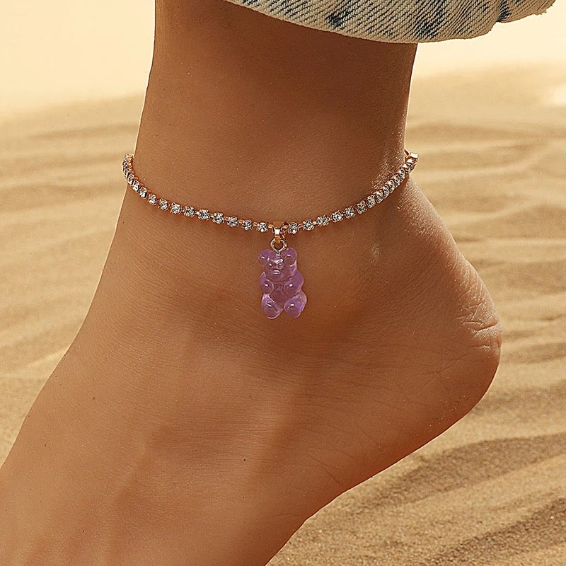 Crystal Anklet with Bear