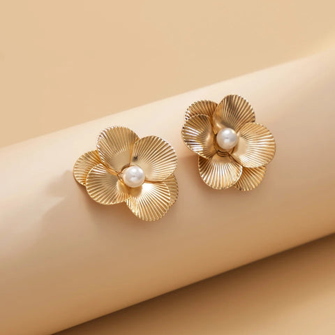 Gold Flower Earrings