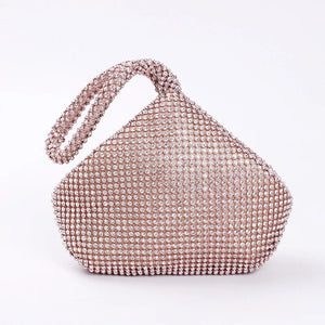 Rose Gold Rhinestone Evening Bag